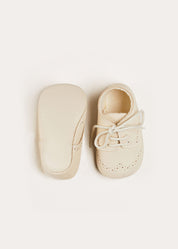 Lace-up Celebration Pram Shoes in Beige (17-20EU) SHOES from Pepa London