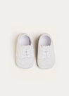 Celebration Lace-up T-Bar Pram Shoes in White (17-20EU) Shoes  from Pepa London
