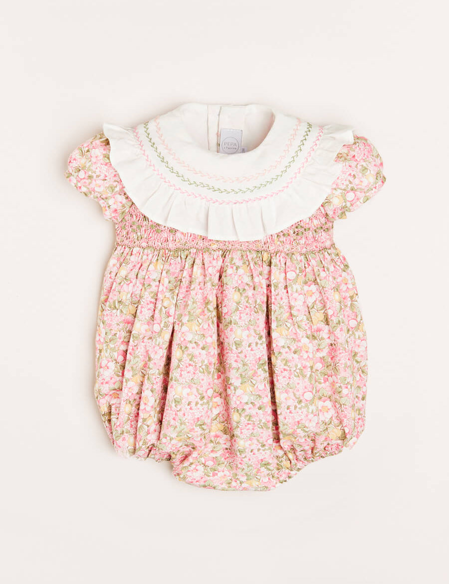 Eloise Floral Romper, Matching Albetta Dolly & Hair Bow Gift Sets from Pepa London