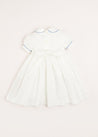 Handsmocked Plumetti Short Sleeve Dress in White (12mths-10yrs) Dresses  from Pepa London