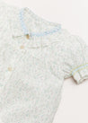 Lilibeth Floral Print Ruffle Collar Short Sleeve Pyjama Set in Blue (18mths-10yrs) Nightwear  from Pepa London