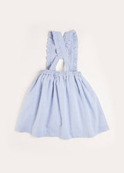 Nautical Striped Boat Embroidered Skirt with Braces in Blue (18mths-4yrs) Skirts  from Pepa London