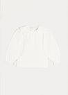 Ruffle Collar Long Sleeve Top In Cream (18mths-10yrs) TOPS & BODYSUITS  from Pepa London