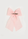 Tulle Long Bow Clip In Rose Pink HAIR ACCESSORIES  from Pepa London