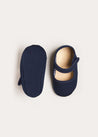 Woven Mary Jane Pram Shoes in Navy (17-20EU) Shoes  from Pepa London