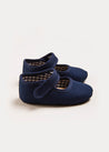 Woven Mary Jane Pram Shoes in Navy (17-20EU) Shoes  from Pepa London
