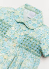 Avery Floral Print Handsmocked Short Sleeve Shirt in Green (6mths-2yrs) Shirts  from Pepa London