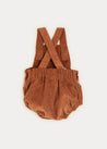 Corduroy Adjustable Strap Romper In Brown (6mths-2yrs) ROMPERS  from Pepa London