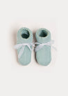 Lace Detail Knitted Booties in Green Shoes  from Pepa London