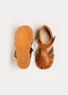 Leather Fishermans Sandals in Brown (21-27EU) Shoes  from Pepa London