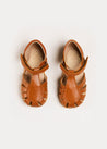 Leather Fishermans Sandals in Brown (21-27EU) Shoes  from Pepa London