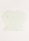 Openwork Detail Light Cardigan in White (6mths-10yrs) Knitwear  from Pepa London
