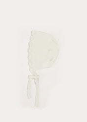 Openwork Knitted Bonnet in White (S-L) Knitted Accessories  from Pepa London