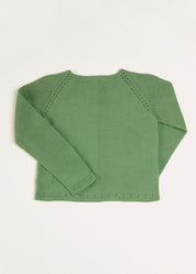 Plain Cardigan in Green (6mths-10yrs) Knitwear  from Pepa London