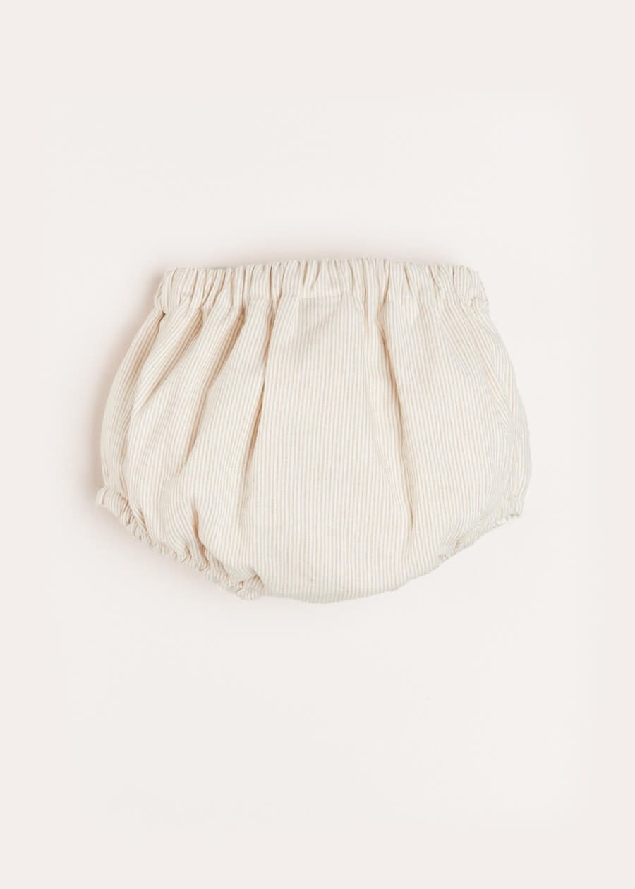 Striped Button Detail Bloomers in Beige (3mths-3yrs) Bloomers from Pepa London