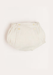 Striped Button Detail Bloomers in Beige (3mths-3yrs) Bloomers from Pepa London