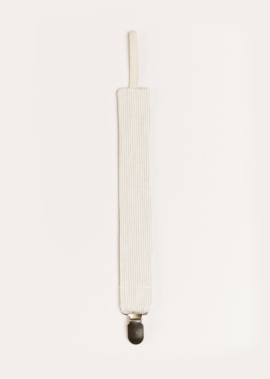 Striped Clip Dummy in Beige ACCESSORIES from Pepa London