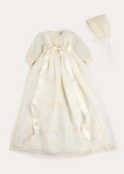 Traditional Cream Christening Gown with Bonnet (6mths-2yrs)