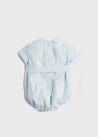Lace Detail Peter Pan Collar Romper in Pale Blue (3mths-2yrs) Rompers  from Pepa London