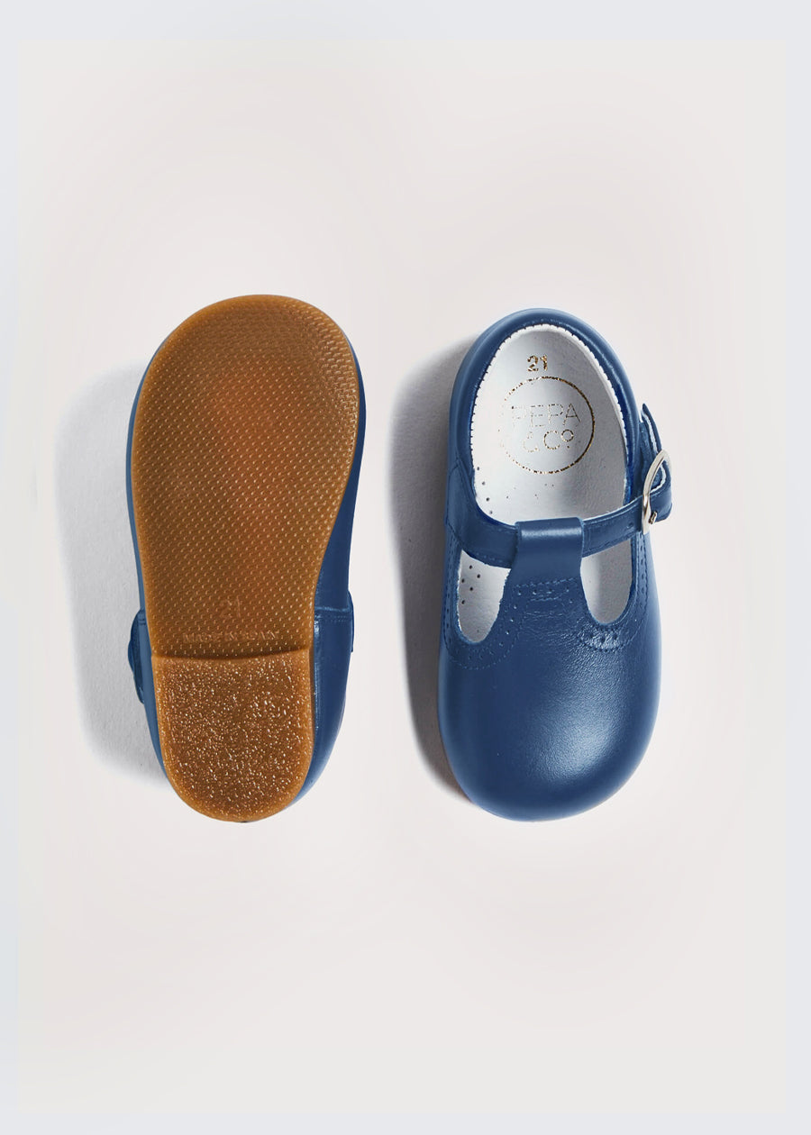 T-Bar Baby Shoes in Blue (20-26EU) Shoes from Pepa London