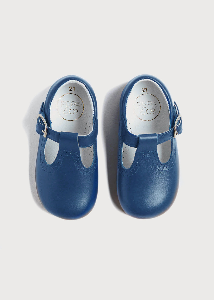 T-Bar Baby Shoes in Blue (20-26EU) Shoes from Pepa London