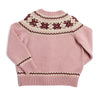 Classic Fair Isle Cardigan With Rib Details in Pink (12mths-10yrs) Knitwear  from Pepa London