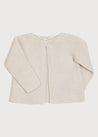 Plain Single Button Cardigan in Cream (6mths-4yrs) Knitwear  from Pepa London