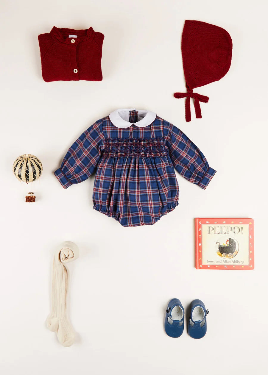 The Eaton Check Romper Baby Boy Look Look  from Pepa London