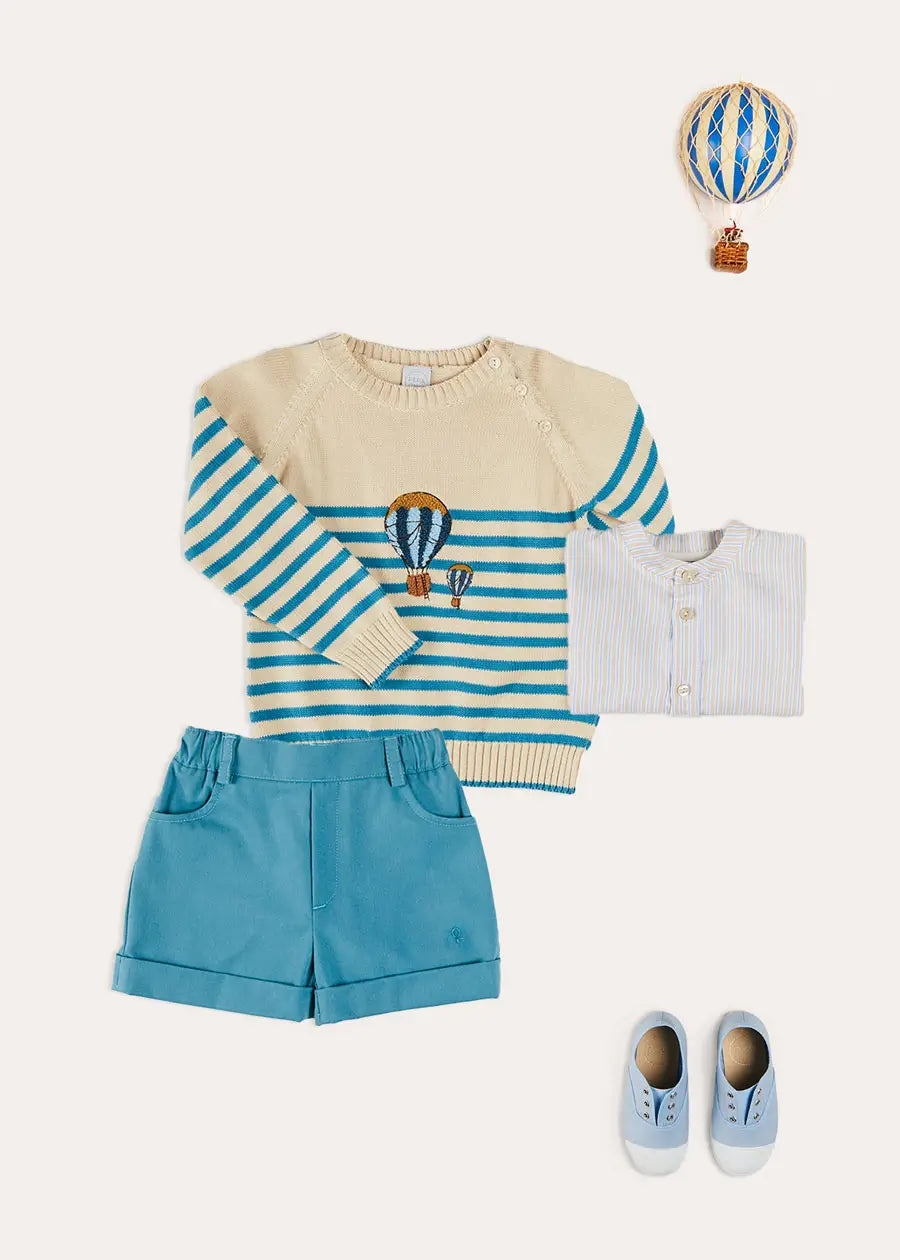 The Balloon Striped Jumper Toddler Boy Look Look from Pepa London