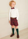 Belgravia Tartan Shorts in Red (4-10yrs) Shorts  from Pepa London