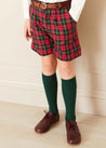 Belgravia Tartan Shorts in Red (4-10yrs) Shorts  from Pepa London