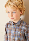 Winchester Check Polo Collar Long Sleeve Shirt in Caramel (3-10yrs) Shirts  from Pepa London