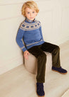 Classic Fair Isle Jumper in Blue (18mths-10yrs) Knitwear  from Pepa London