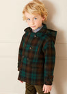 Montrose Check Coat in Green (2-10yrs) Coats  from Pepa London