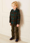 Montrose Check Coat in Green (2-10yrs) Coats  from Pepa London