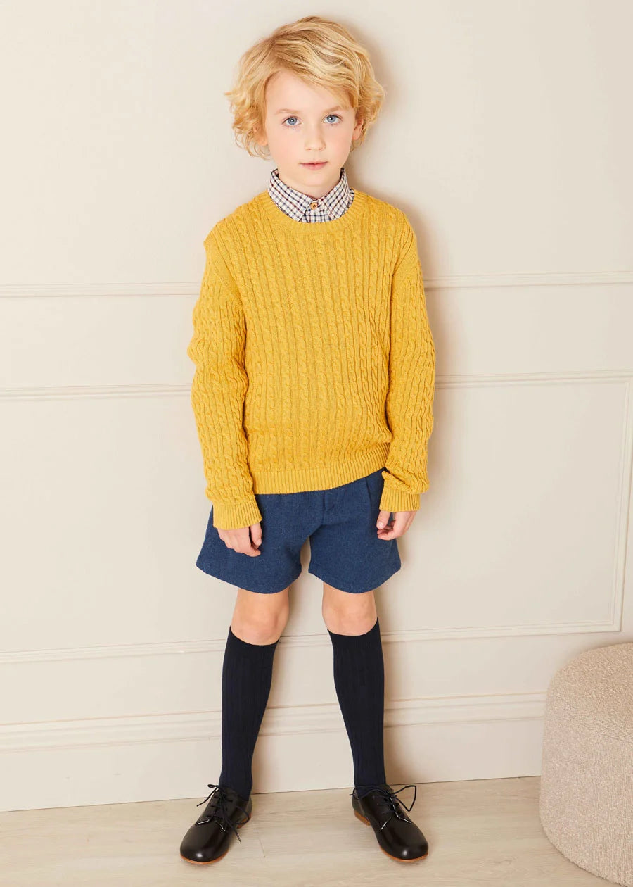 The Mustard Cable Knit Jumper Boy Look Look  from Pepa London