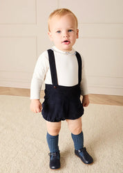 Peter Pan Collar Embroidered Long Sleeve Bodysuit in Blue (6mths-3yrs) Tops & Bodysuits from Pepa London