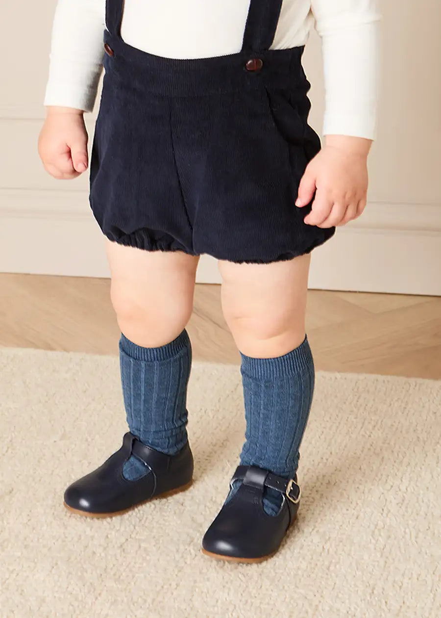 Plain Corduroy Bloomers With Braces in Navy (12mths-4yrs) Bloomers from Pepa London