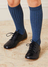 Leather Lace-Up Navy Shoes (20-34EU) Shoes  from Pepa London