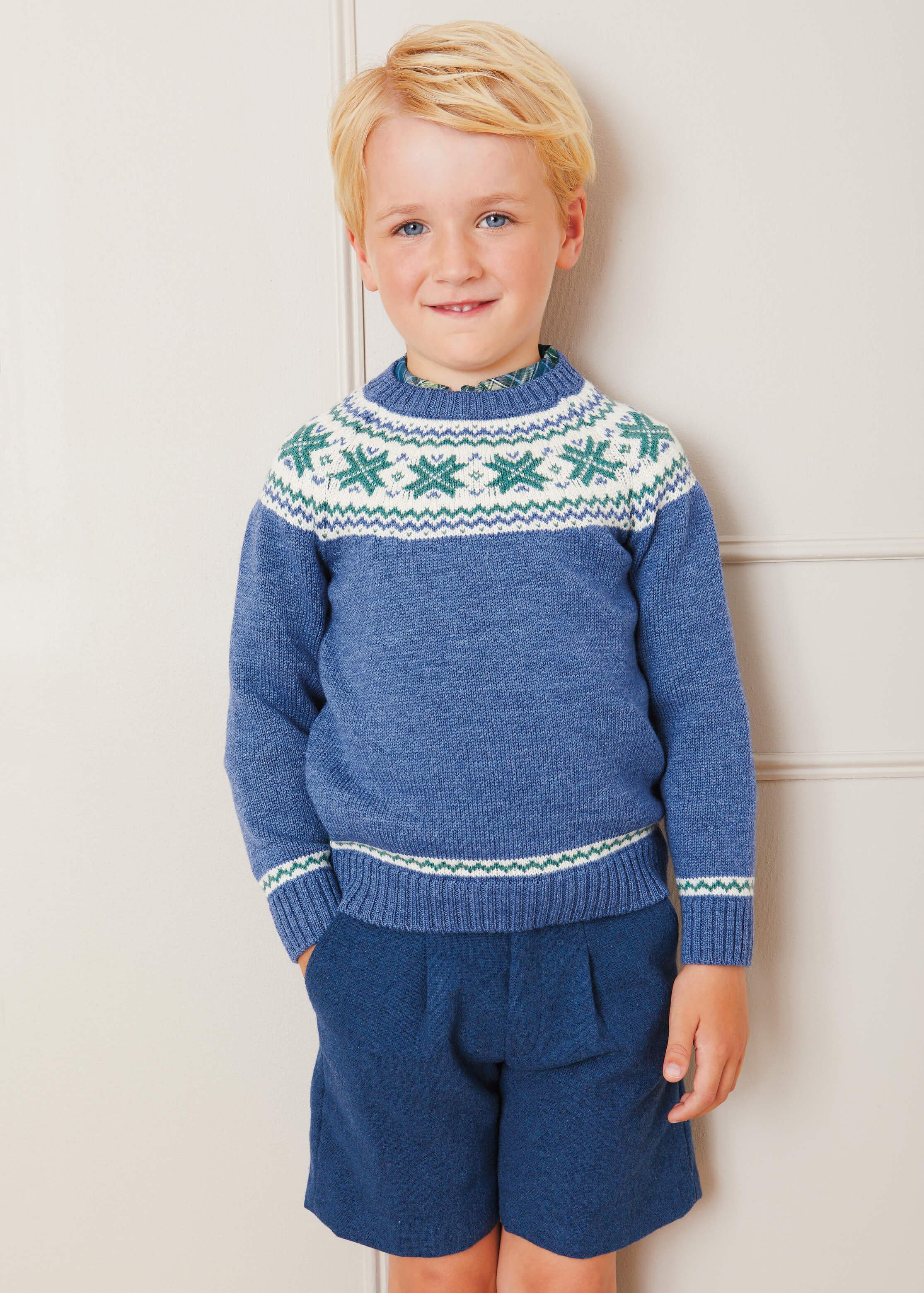 Wool Shorts In Blue (4-10yrs) SHORTS  from Pepa London