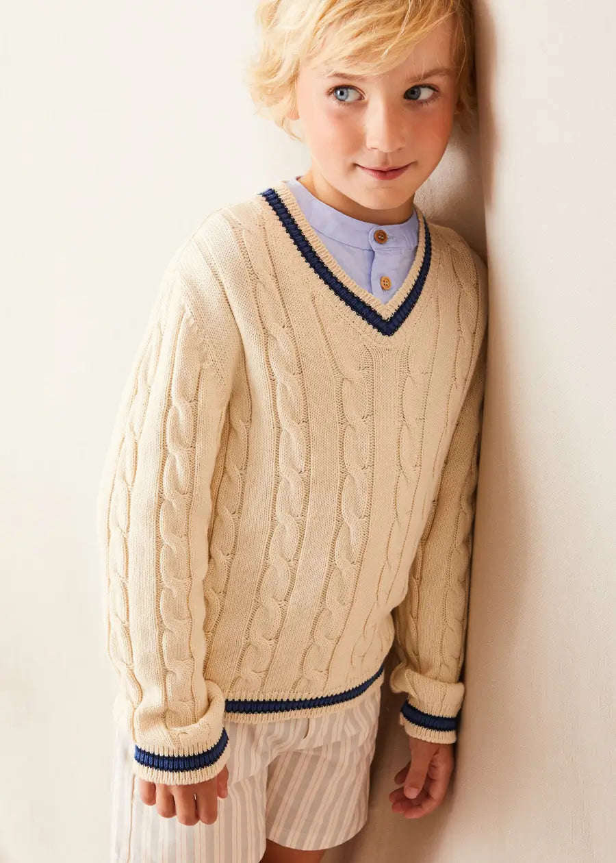 Plain Mao Collar Long Sleeve Shirt in Blue (4-10yrs) SHIRTS from Pepa London