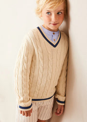 Plain Mao Collar Long Sleeve Shirt in Blue (4-10yrs) SHIRTS from Pepa London
