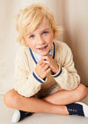 Brompton Striped Shorts in Beige (4-10yrs) SHORTS from Pepa London