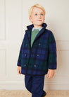 Check Double Breasted Coat In Navy (2-10yrs) COATS  from Pepa London