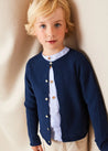 Plain Mao Collar Long Sleeve Shirt in Blue (4-10yrs) SHIRTS from Pepa London