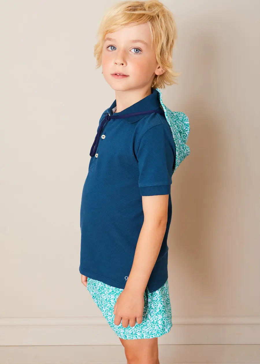 Adelaide Floral Tie Detail Swim Shorts in Green (2-10yrs) SWIMWEAR from Pepa London