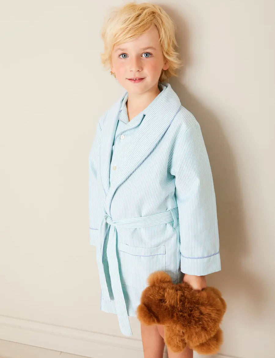 Rochester Striped Dressing Gown in Green (18mths-10yrs) NIGHTWEAR from Pepa London
