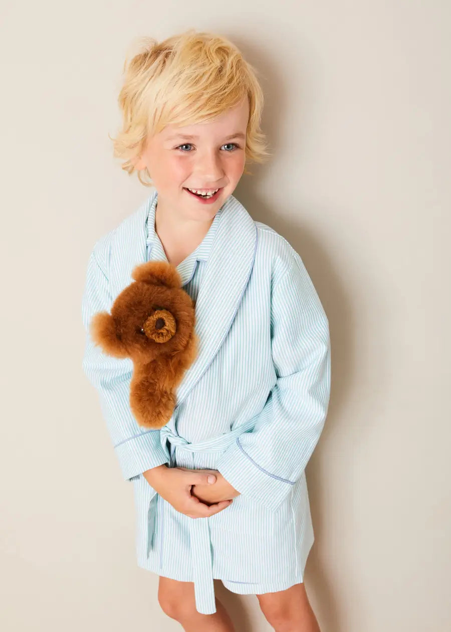 Rochester Striped Dressing Gown in Green (18mths-10yrs) NIGHTWEAR from Pepa London