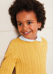 Peter Pan Collar Long Sleeve Top in White (2-5yrs) Tops & Bodysuits from Pepa London
