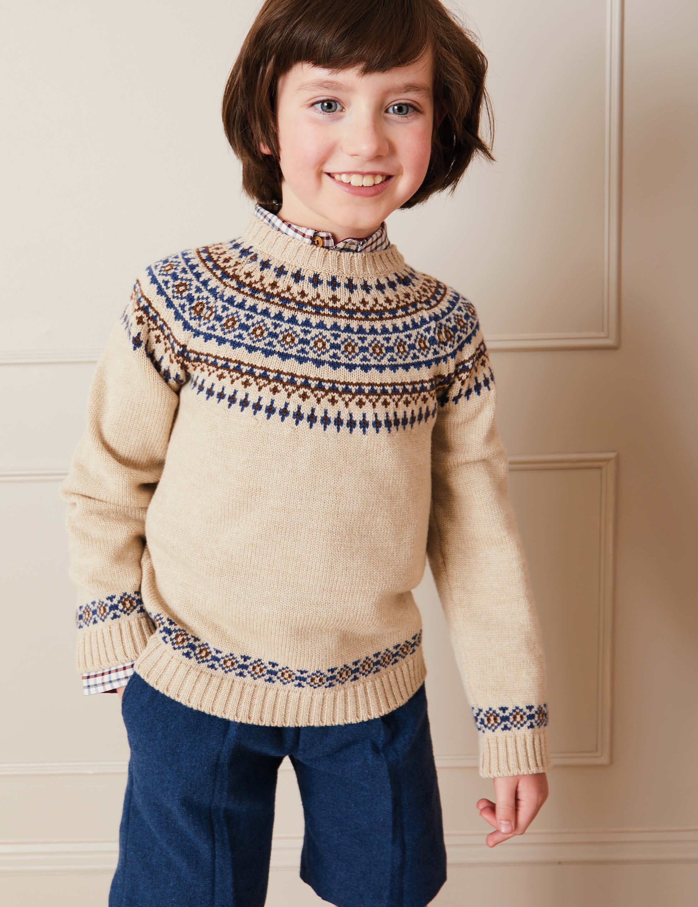 Wool Shorts In Blue (4-10yrs) SHORTS  from Pepa London